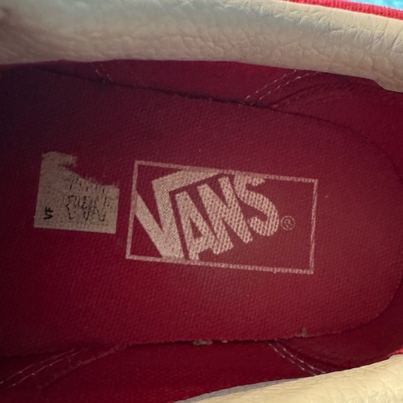 Vans Old Skool Red & White Low-Top Sneakers Size M 6 W 7.5 - Picture 4 of 7